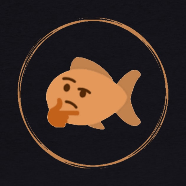 Thinking Fish Emoji Orange by maywither